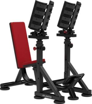 Straight dumbbell bench with pivots