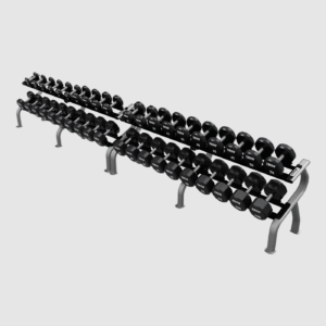 12-Sided Urethane Encased Dumbbell Set With Storage Racks - 5-100Lbs.