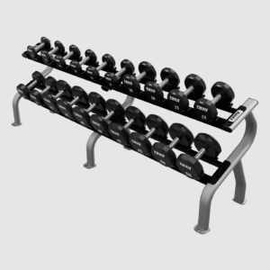 12-Sided Urethane Encased Dumbbell Set With Storage Rack - 5-50Lbs.