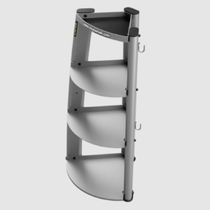 Vertical Kettlebell Rack With 4 Hooks And Accessory Tray – Platinum Finish