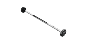 12-Sided Solid Head Urethane Straight Barbell W/Hard Chrome Bar