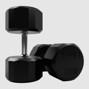 12 Sided Rubber Encased Dumbbell Set - 5-50Lbs.