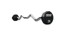 12-Sided Solid Head Urethane E-Z Curl Barbell W/Hard Chrome Bar