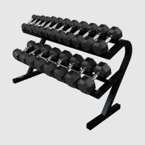 10 Pair Rail Rack W/ Rubber Vertical Dbs