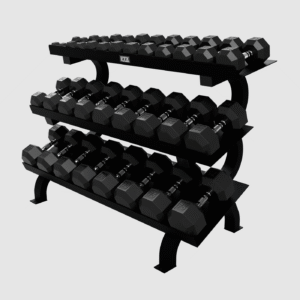 3 Tier Shelf Rack W/ 15 Pair Rubber Dbs